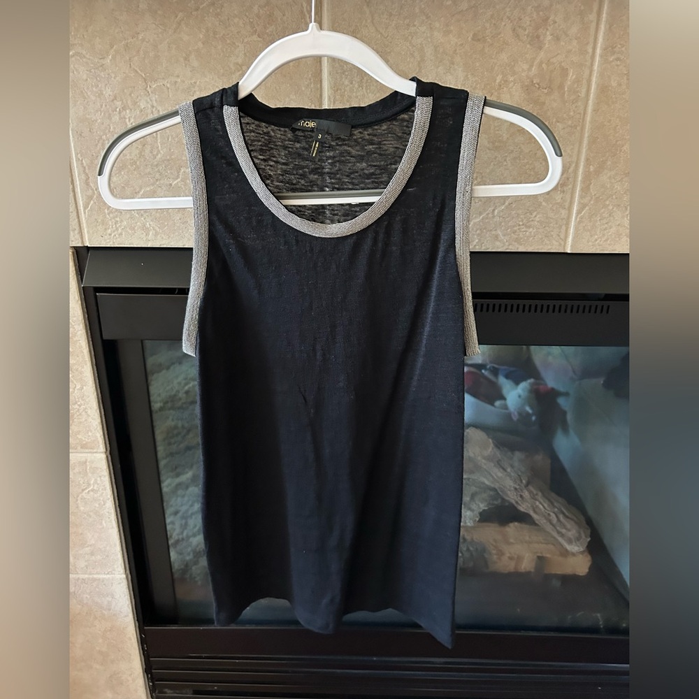 Maje Beaded Tank Top
